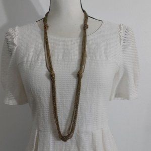 EL Erika Lyons Multistrand Gold Tone Chain Knotted Station Necklace